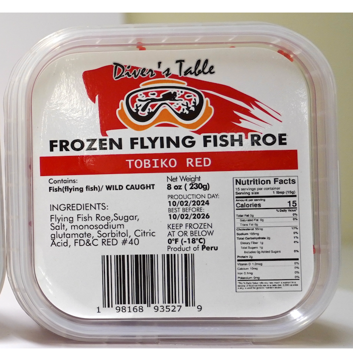 Diver's Table Flying Fish Roe Red (Tobiko, 날치알 ) - 230g (8 oz)