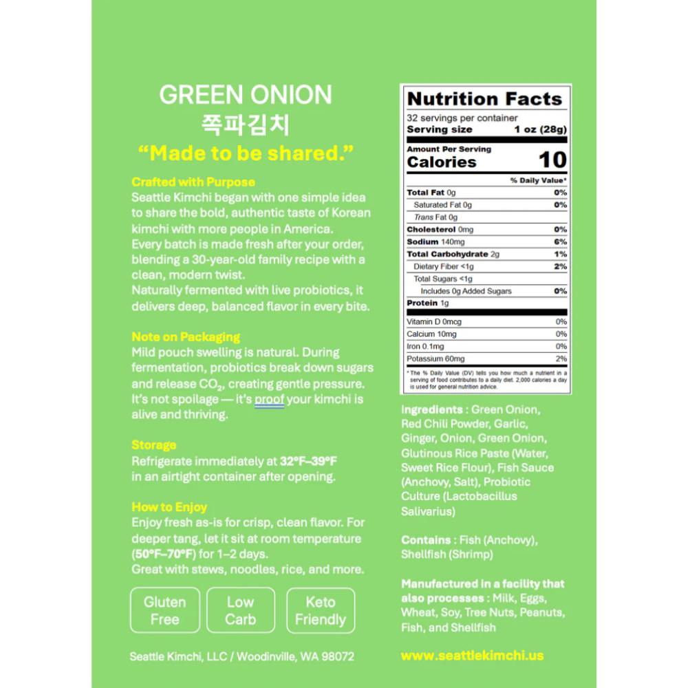 [Seattle Kimchi]Green onion Kimchi 21 oz (600g) / 파김치
