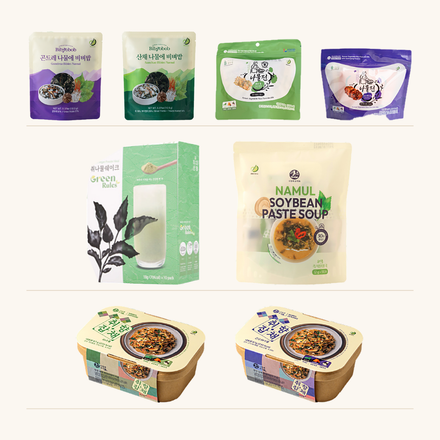 [Bundle DW Sampler] 비벼밥 2 + 취향잡채 2 + 즉석 된장국 1 + 취나물 쉐이크 1 + 나물전 2