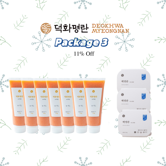 Package 3:  덕화명란 겨울 세일 - 튜브 명란 7개 + 시그니처 백명란 3개 | | 11% Off